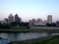 Memphis City Skyline as seen from Mud Island